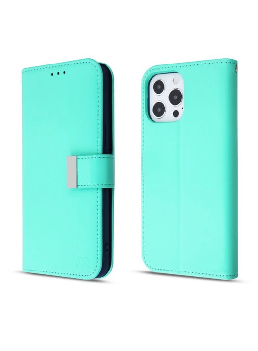 IPHONE 13 PRO MAX (6.7) - MYBAT MYJACKET XTRA SERIES WALLET CASE - TEAL GREEN