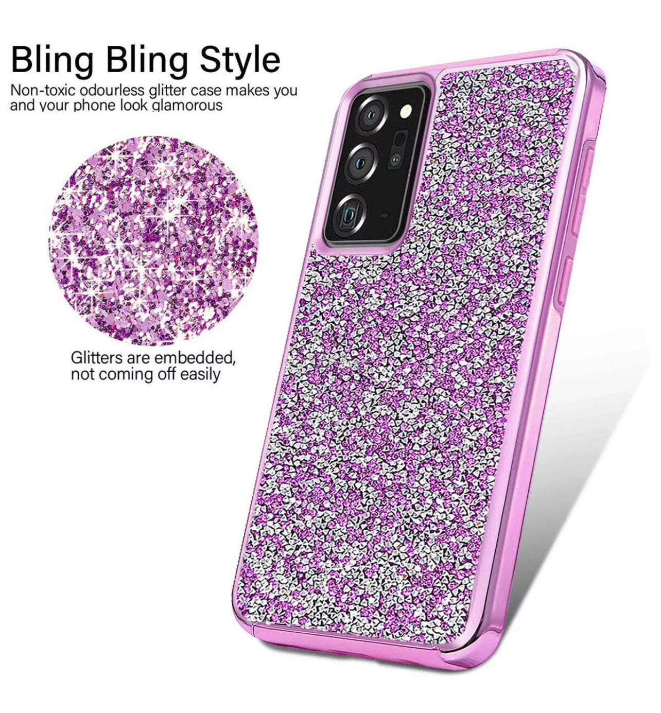 Samsung Galaxy Note20 Ultra 5G Rugged Glitter Bling Case