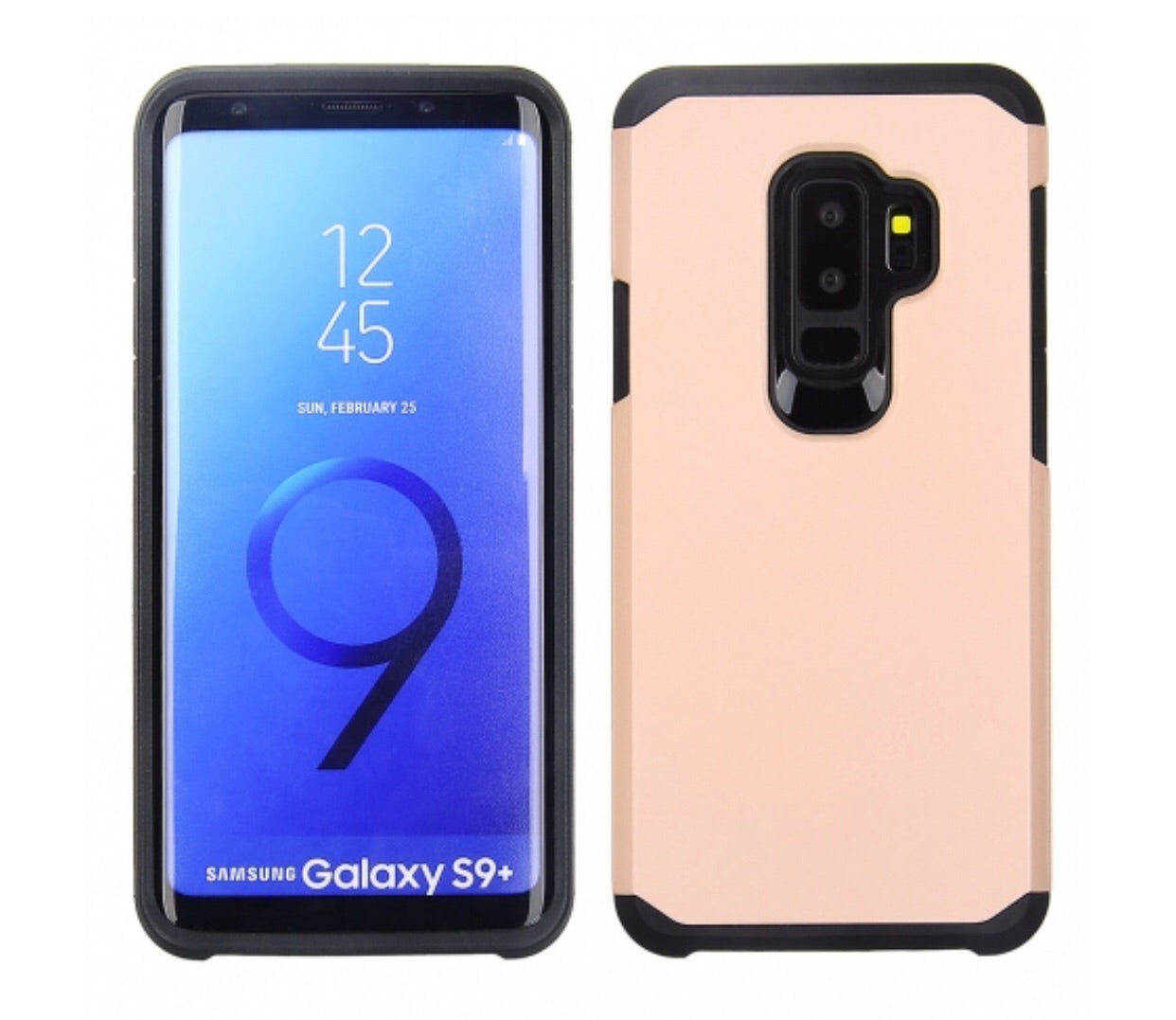 Samsung Galaxy S9 Plus - Solid Rose Golden Honey Leather Back Case