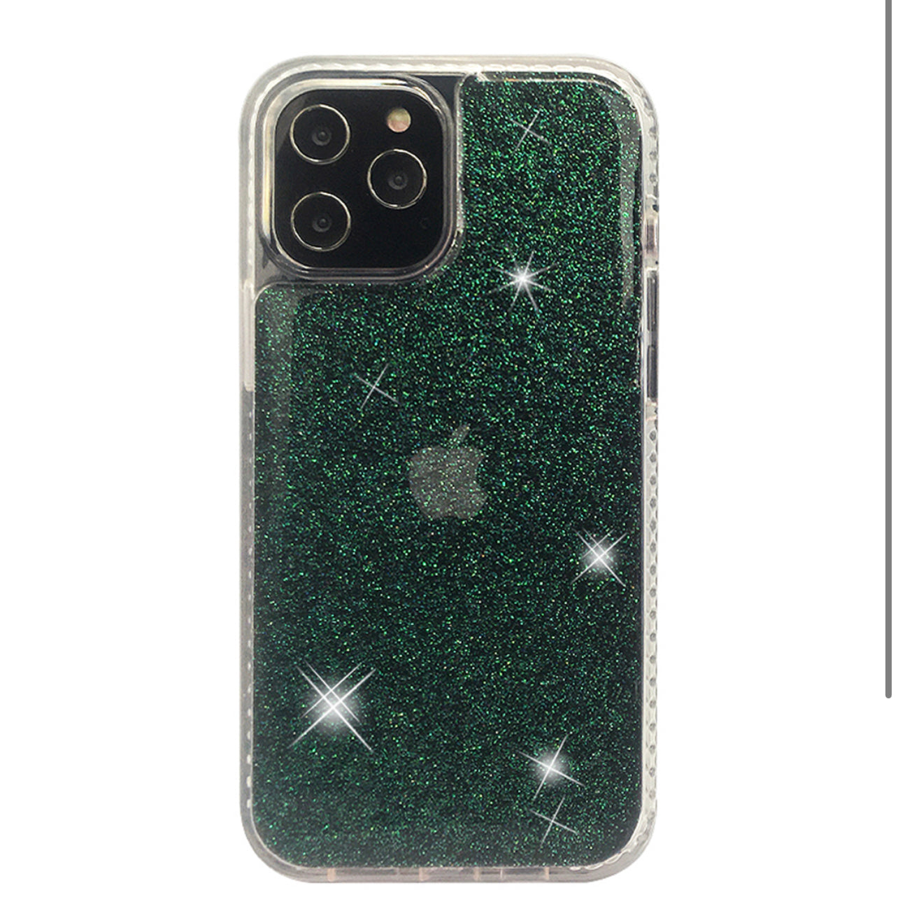 iPhone 12 & iPhone 12 Pro (Open Camera Hole) Epoxy Glitter Shockproof Hybrid Case Cover