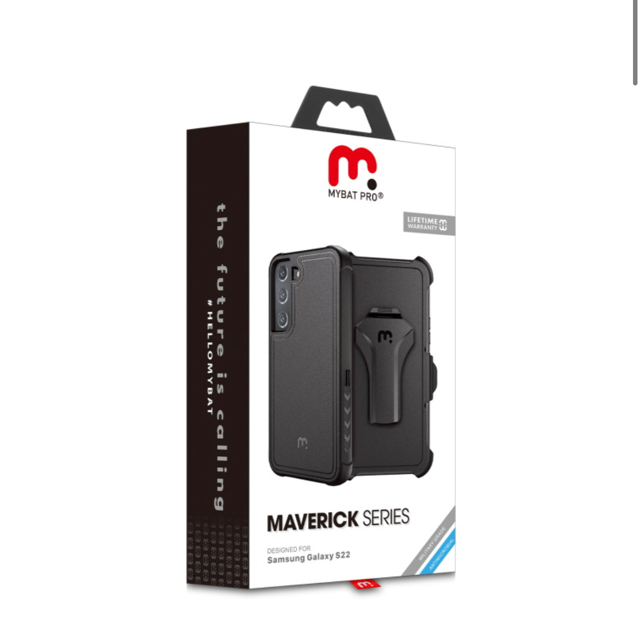 Maverick Series Case with Holster for Samsung Galaxy S22 - Black / Black