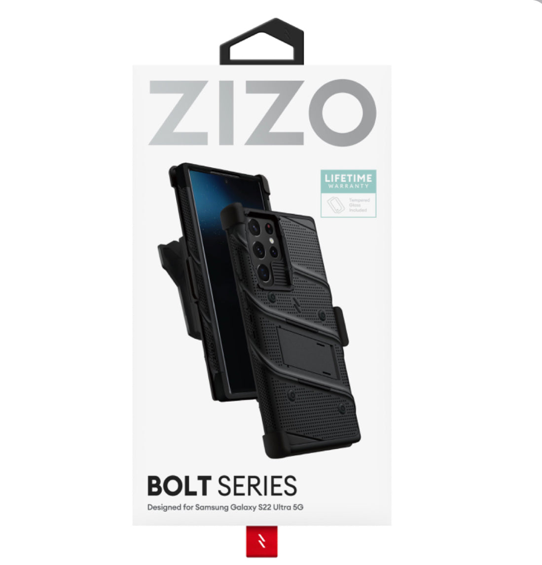 ZIZO BOLT BUNDLE GALAXY S22 ULTRA CASE WITH TEMPERED GLASS