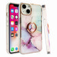 iPhone 14 MAX 6.7" Superior RoseGold Chromed Edge IMD Ring Stand Design Case Cover