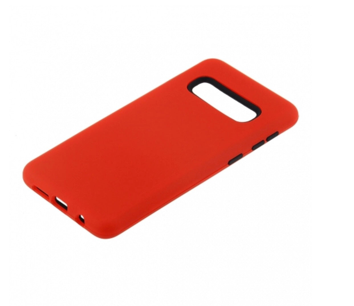 Samsung Galaxy S10 - Red Hard Plastic Cover with Black Soft Silicone Skin