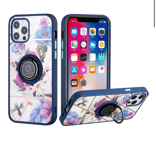 iPhone 13 Pro 6.1 Floral Ring Stand Case