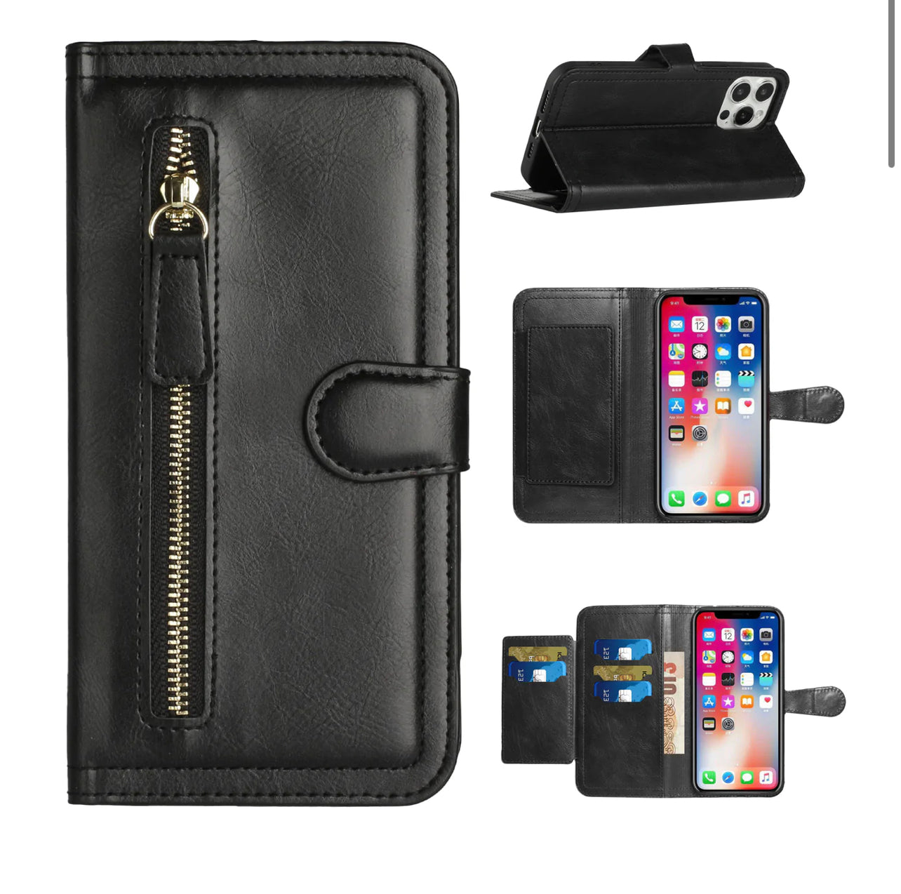 Samsung Galaxy A13 5G Premium Wallet MultiCard Holder Money Zipper With Magnetic Flap