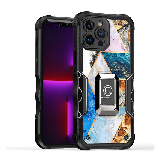iPhone 14 PRO 6.1" Stellar Hybrid Design Ring Stand Cover