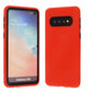 Samsung Galaxy S10 - Red Hard Plastic Cover with Black Soft Silicone Skin