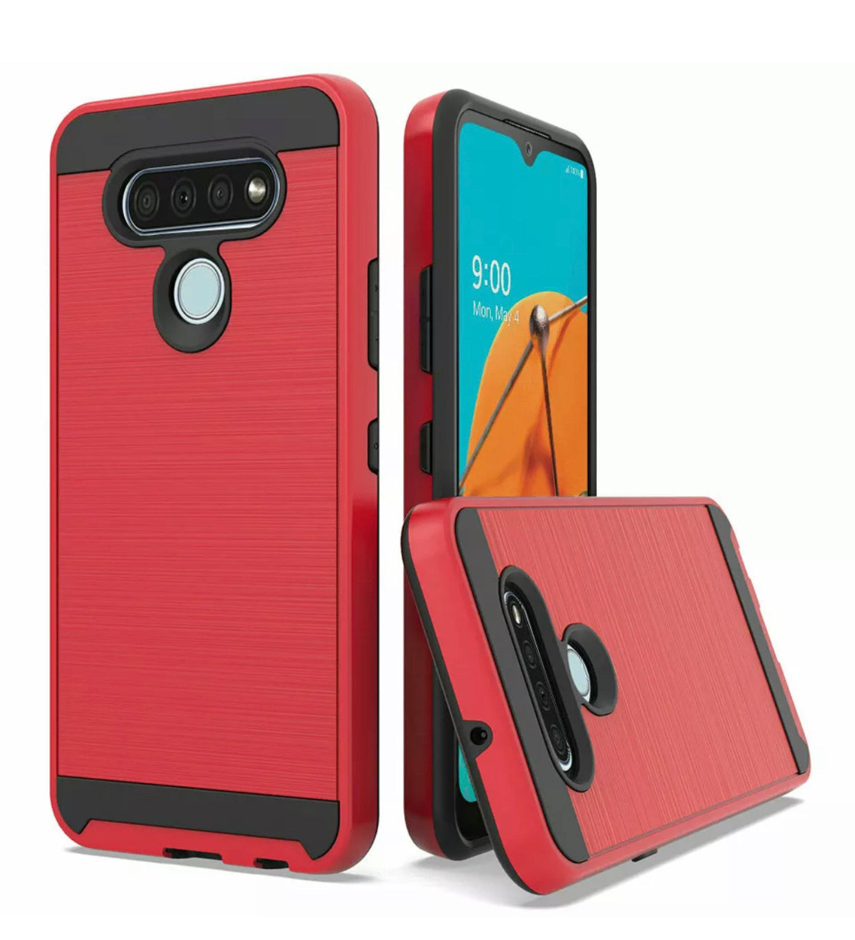 LG K51 Metallic Hybrid Case- Red