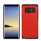 SAMSUNG GALAXY NOTE 8 - SOLID RED HONEY LEATHER BACK COVER ON BLACK TPU SKIN