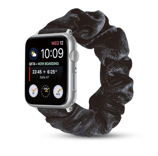 SCRUNCHIE WATCHBAND FOR APPLE WATCH 42MM / 44MM - BLACK