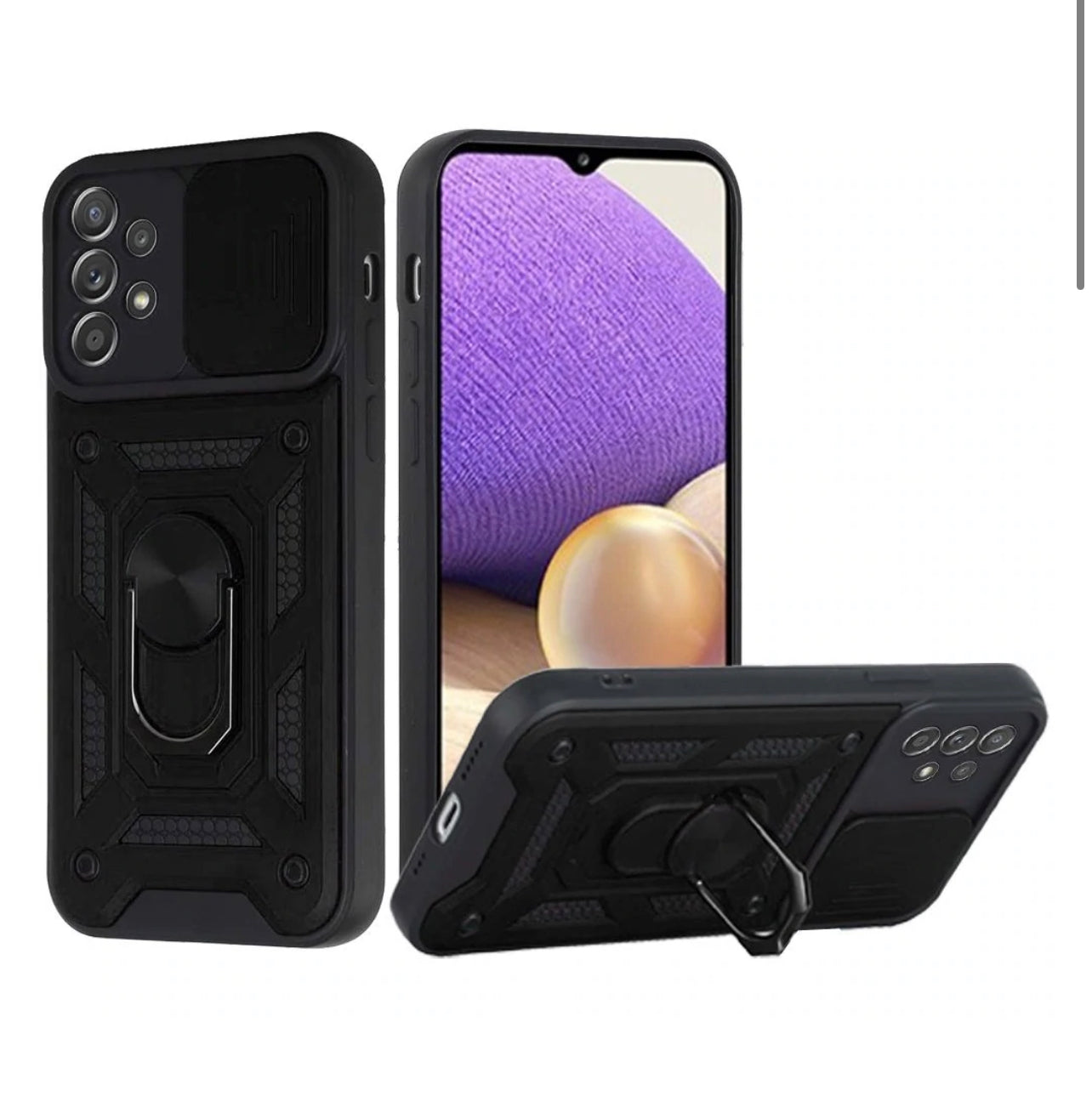 Galaxy A32 Camera Push Magnetic Ring Stand Hybrid Case