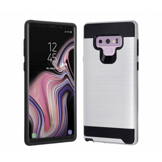 Samsung Galaxy Note 9 Hybrid Protector Cover - Silver / Black Brushed
