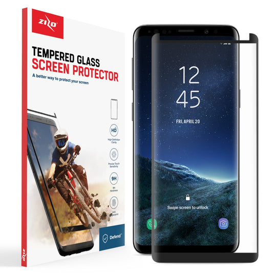 Samsung Galaxy S9 - Full Covered Edge to Edge - 0.33mm Curved Tempered Glass Screen Protector - Black