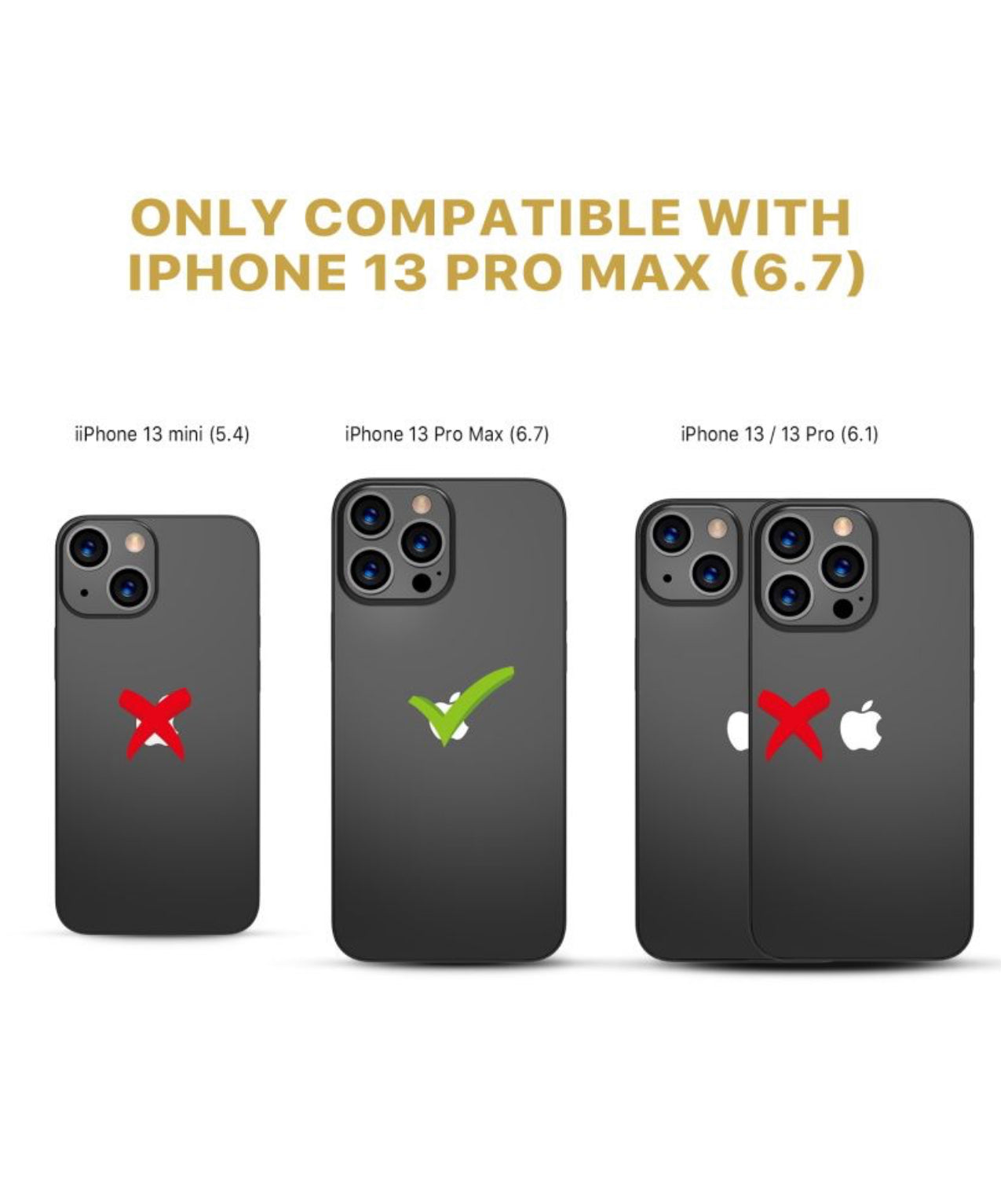 FULL COVERAGE TEMPERED GLASS SCREEN PROTECTOR FOR APPLE IPHONE 13 PRO MAX (6.7) - BLACK