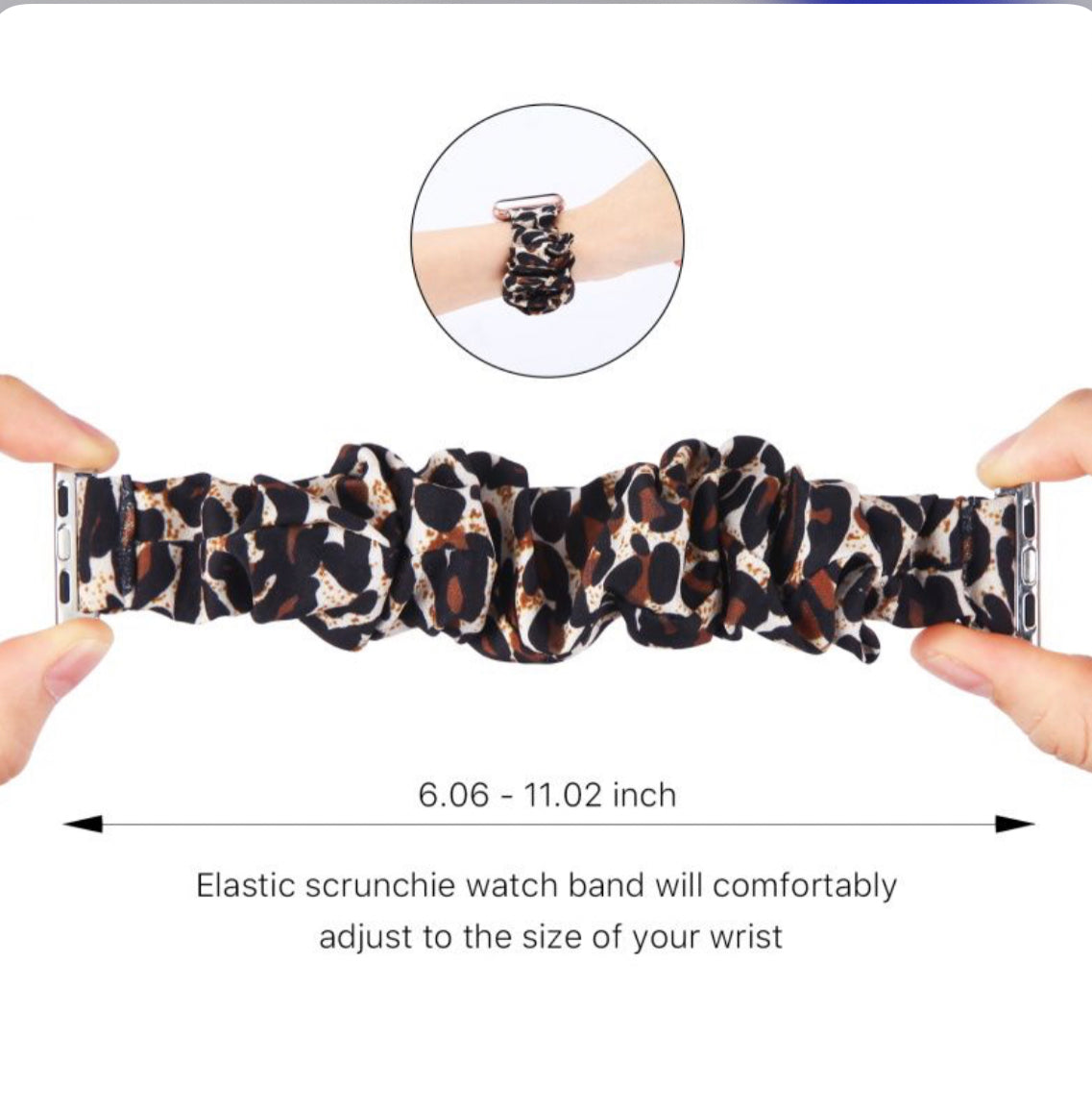 SCRUNCHIE WATCHBAND FOR APPLE WATCH 42MM / 44MM - LEOPARD