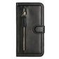 iPhone 14 PRO MAX 6.7" Premium Wallet MultiCard Holder Money Zipper With Magnetic Flap - Black