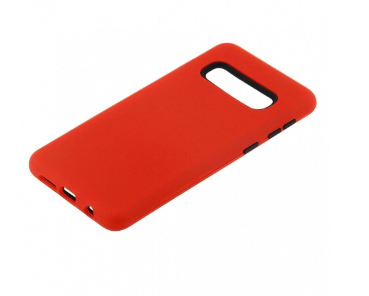 Samsung Galaxy S10 - Red Hard Plastic Cover with Black Soft Silicone Skin