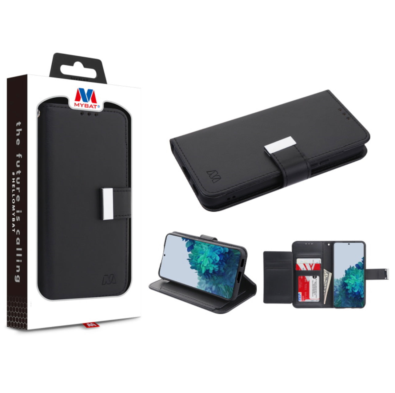 MyBat MyJacket Wallet Xtra Series for Samsung Galaxy S22 - Black / Black