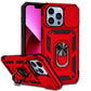 iPhone 14 PRO 6.1" Well Protective Magentic Ring Stand Camera Protective Cover Case - Red