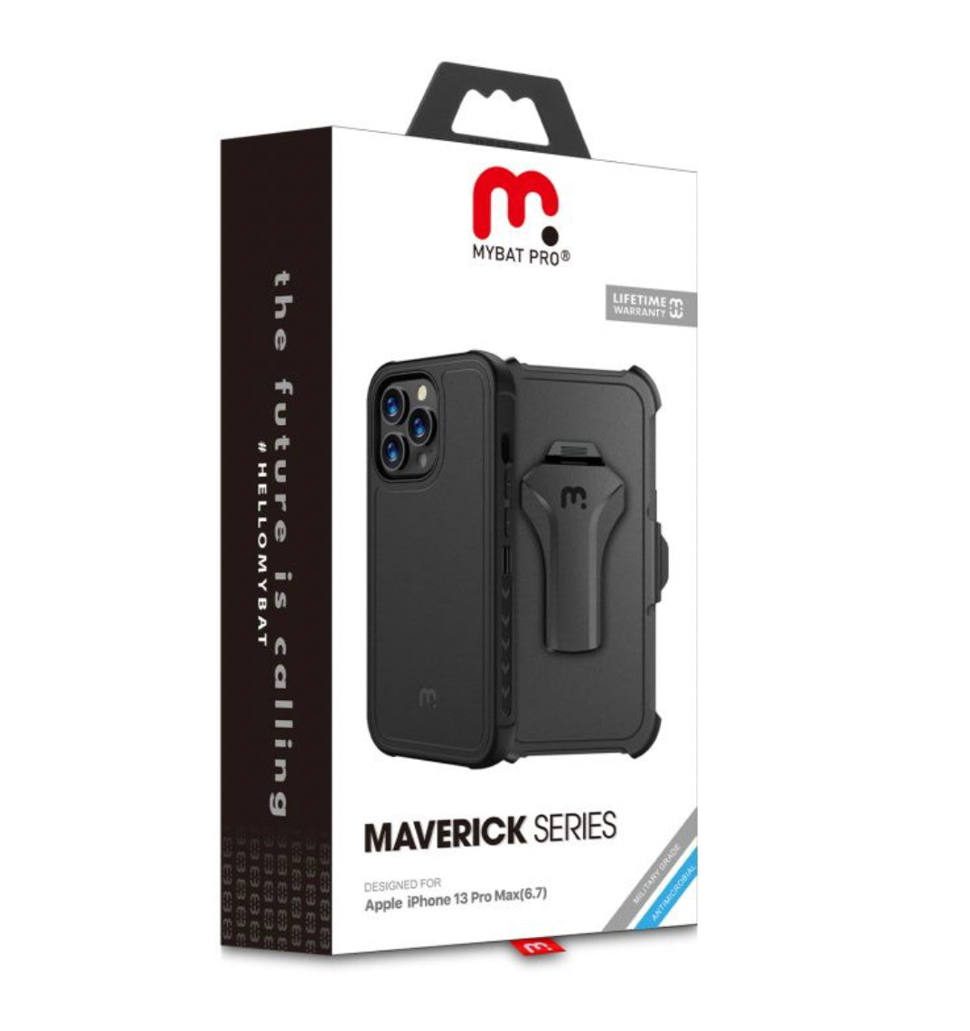 IPhone 13 Pro Max (6.7) Premium Case W/ Holster Clip & Tempered Glass