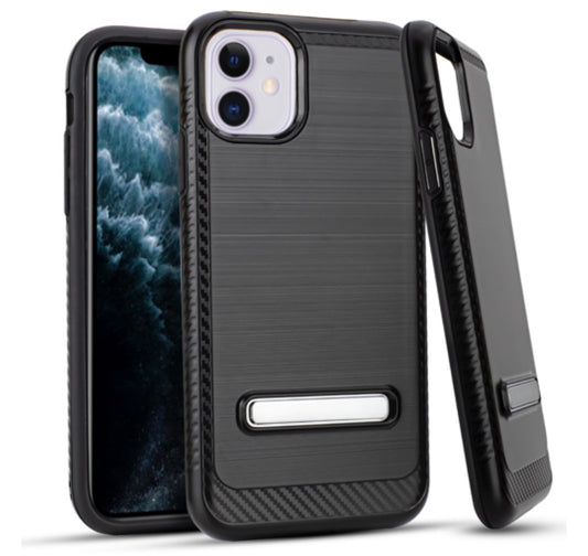 iPhone 11 Brushed Metal Kickstand Case