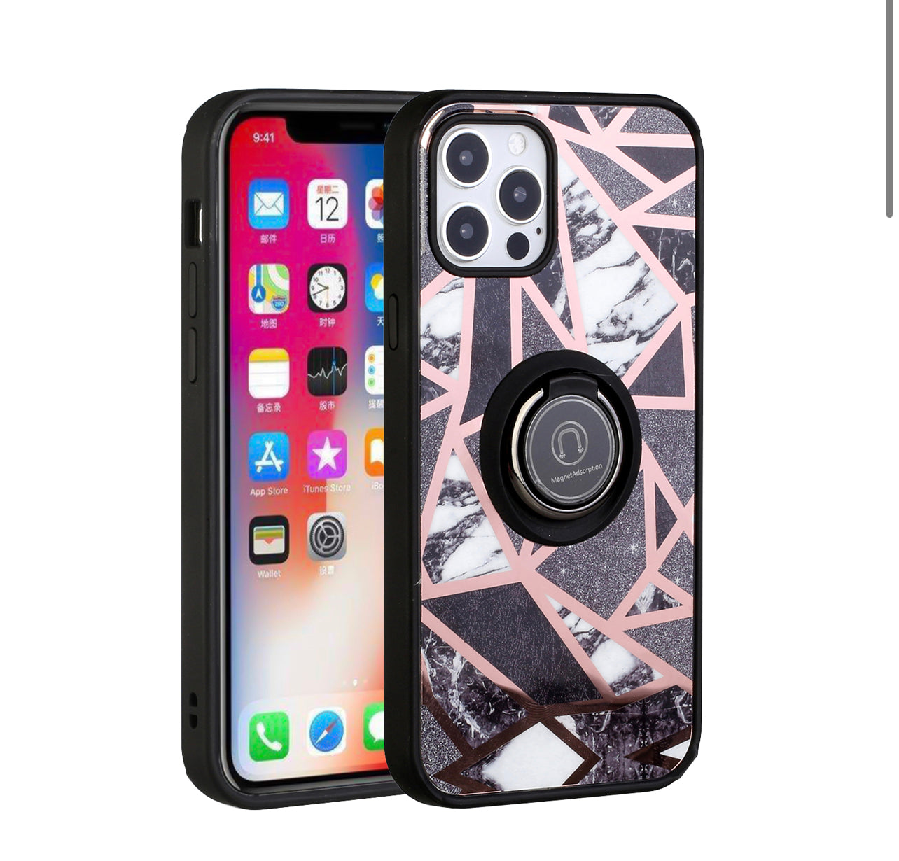 iPhone 14 PRO 6.1" Magnetic Ring Stand Cover