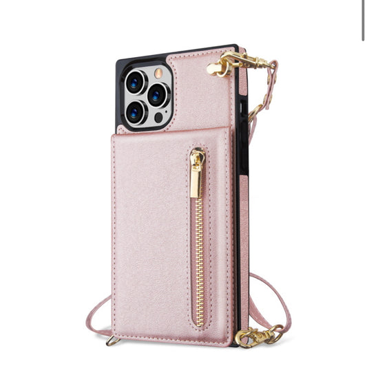 MyBat Suspend Wallet Cover (with Lanyard) for Apple iPhone 13 Pro Max (6.7) - Rose Gold