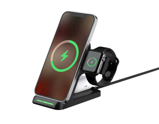 LAX Wireless Charging Stand - 3 in 1 Wireless Charger Fast Charging Dock Station