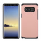 SAMSUNG GALAXY NOTE 8 - SOLID ROSE GOLDEN HONEY LEATHER BACK COVER ON BLACK TPU SKIN