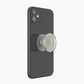 PopGrip Cell Phone Grip and Stand - Clear Glitter Silver