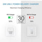 [Apple MFi Certified ]High Speed Charger 20W PD USB-C Wall Charger