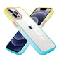 iPhone 14 PRO 6.1" Radiant Two Tone Transparent Thick Hybrid Case Cover - Yellow/Light Blue