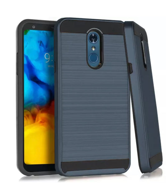 LG Stylo 5 Metallic Brushed Hybrid Case- Blue