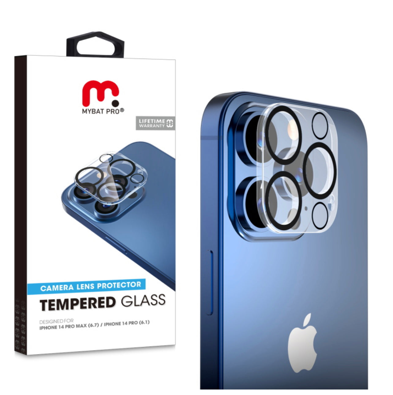 MyBat Pro Tempered Glass Lens Protector (2.5D) for Apple iPhone 14 Pro Max (6.7) / 14 Pro (6.1) - Clear
