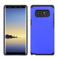 SAMSUNG GALAXY NOTE 8 - SOLID BLUE HONEY LEATHER BACK COVER ON BLACK TPU SKIN