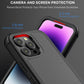 MyBat Pro Antimicrobial Maverick Series Case with Holster and Tempered Glass for Apple iPhone 14 Pro Max (6.7) - Black / Black