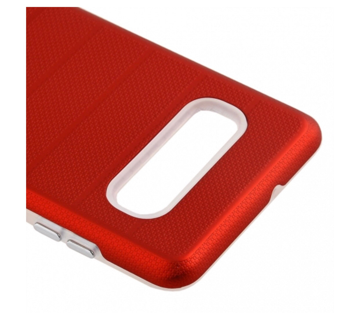 Samsung Galaxy S10 Plus - Hybrid Slim Snap On - Red Color PC textured Back Case