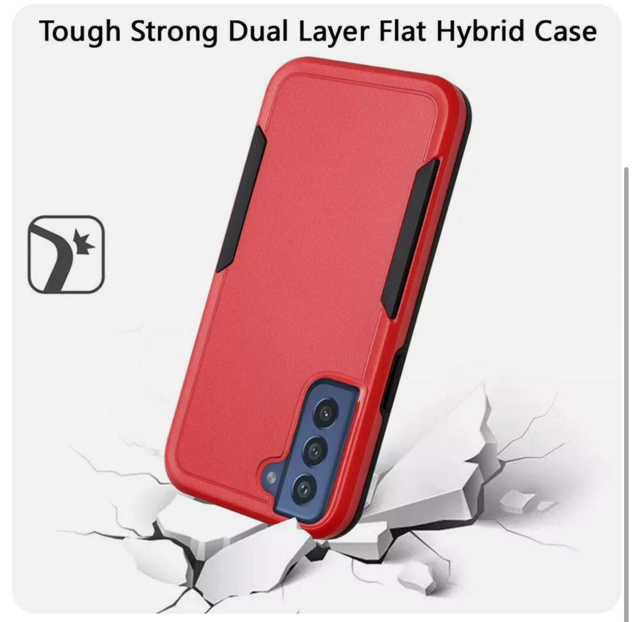 Samsung Galaxy S22 Tough Dual Layer Flat Hybrid Case