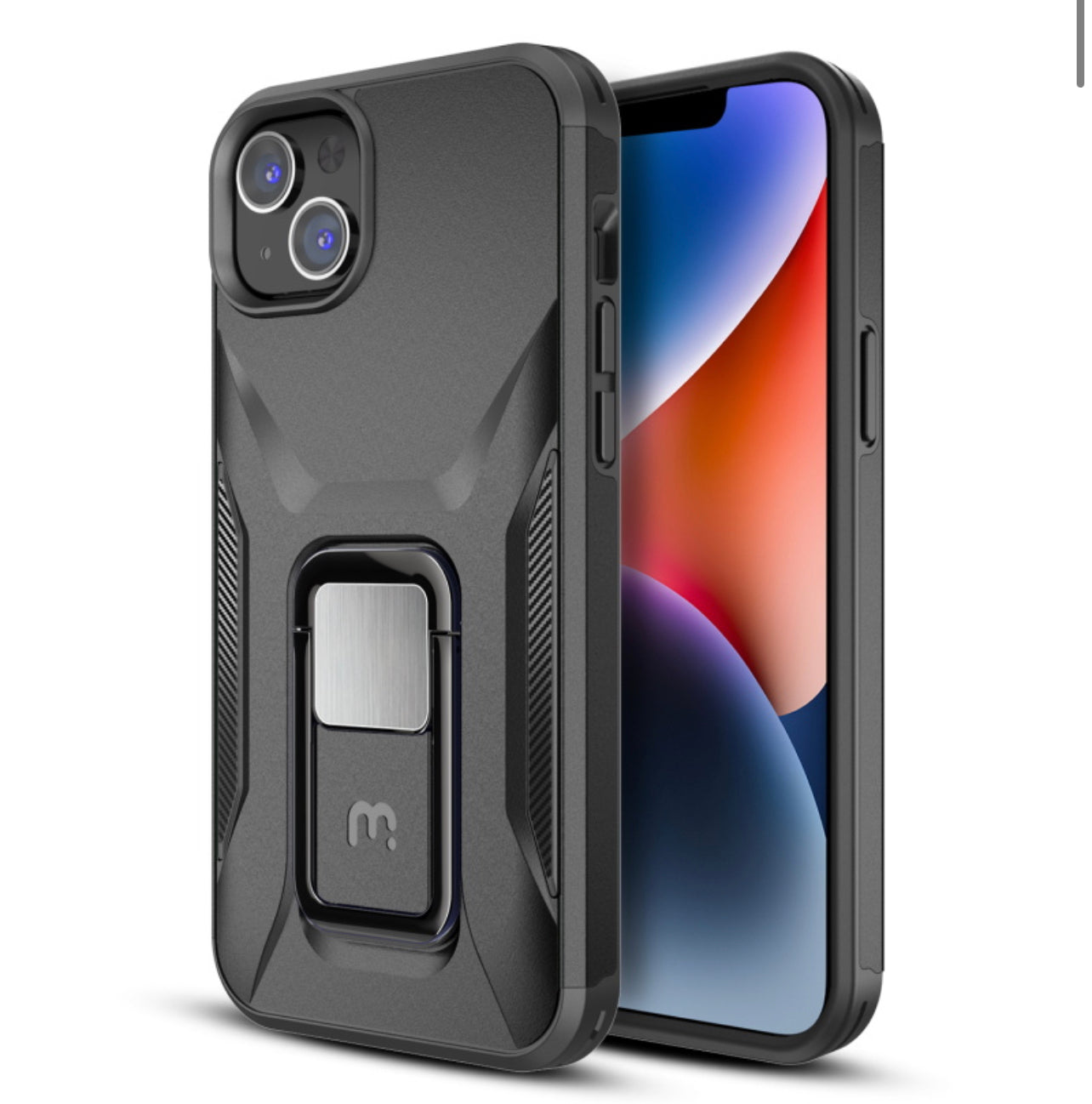 MyBat Pro Antimicrobial Stealth Series (with Stand) for Apple iPhone 14 (6.1) - Black / Black