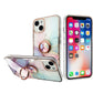 iPhone 14 MAX 6.7" Superior RoseGold Chromed Edge IMD Ring Stand Design Case Cover