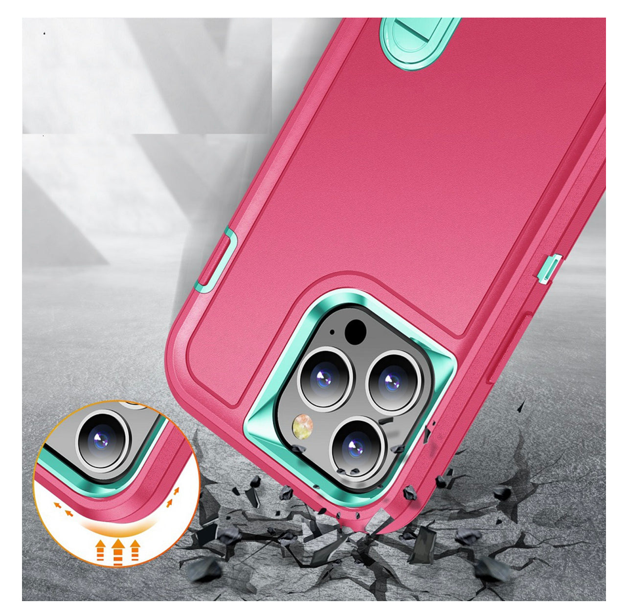 iPhone 13 Pro Max  3in1 Tough Hybrid Case w/ kickstand