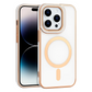 For Apple iPhone 14 Pro Max - TPU Impact Rugged MagSafe Cover Case w/Gold Bumper