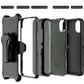 MyBat Pro Antimicrobial Maverick Series Case with Holster and Tempered Glass for Apple iPhone 14 Pro Max (6.7) - Black / Black