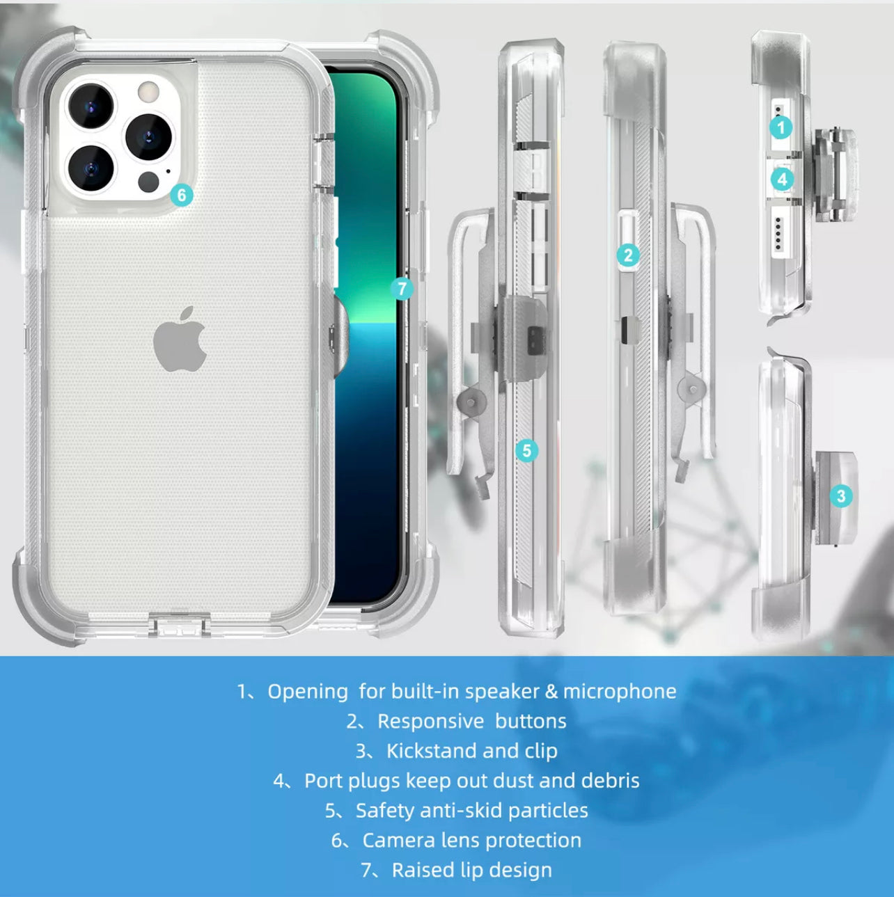 iPhone 13 Pro Clear Heavy Duty Case