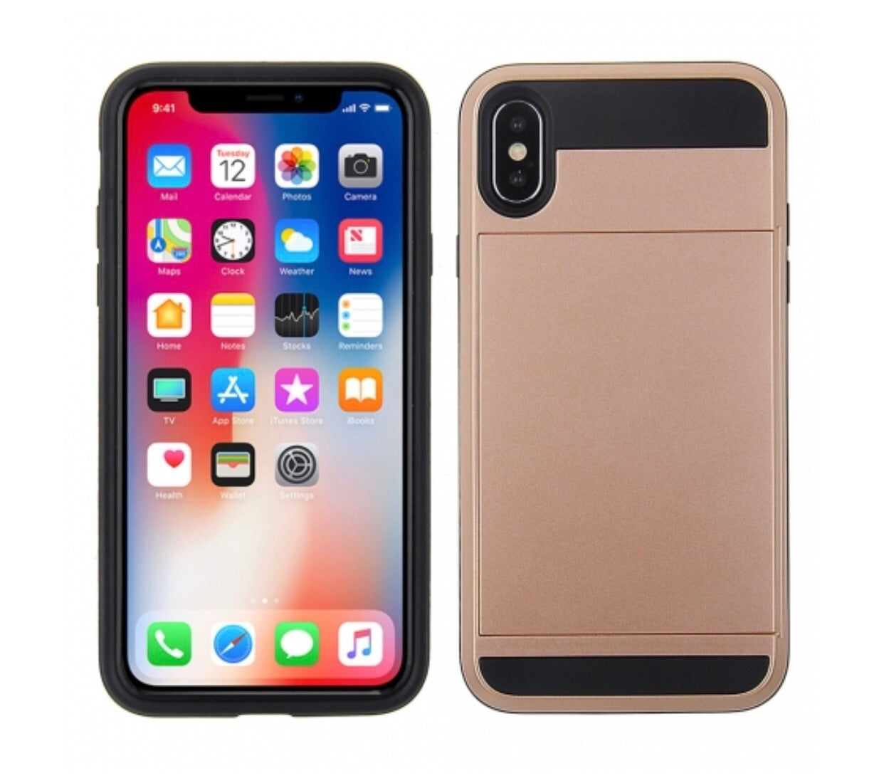 iPhone X/XS credit card holder case- Rose Gold