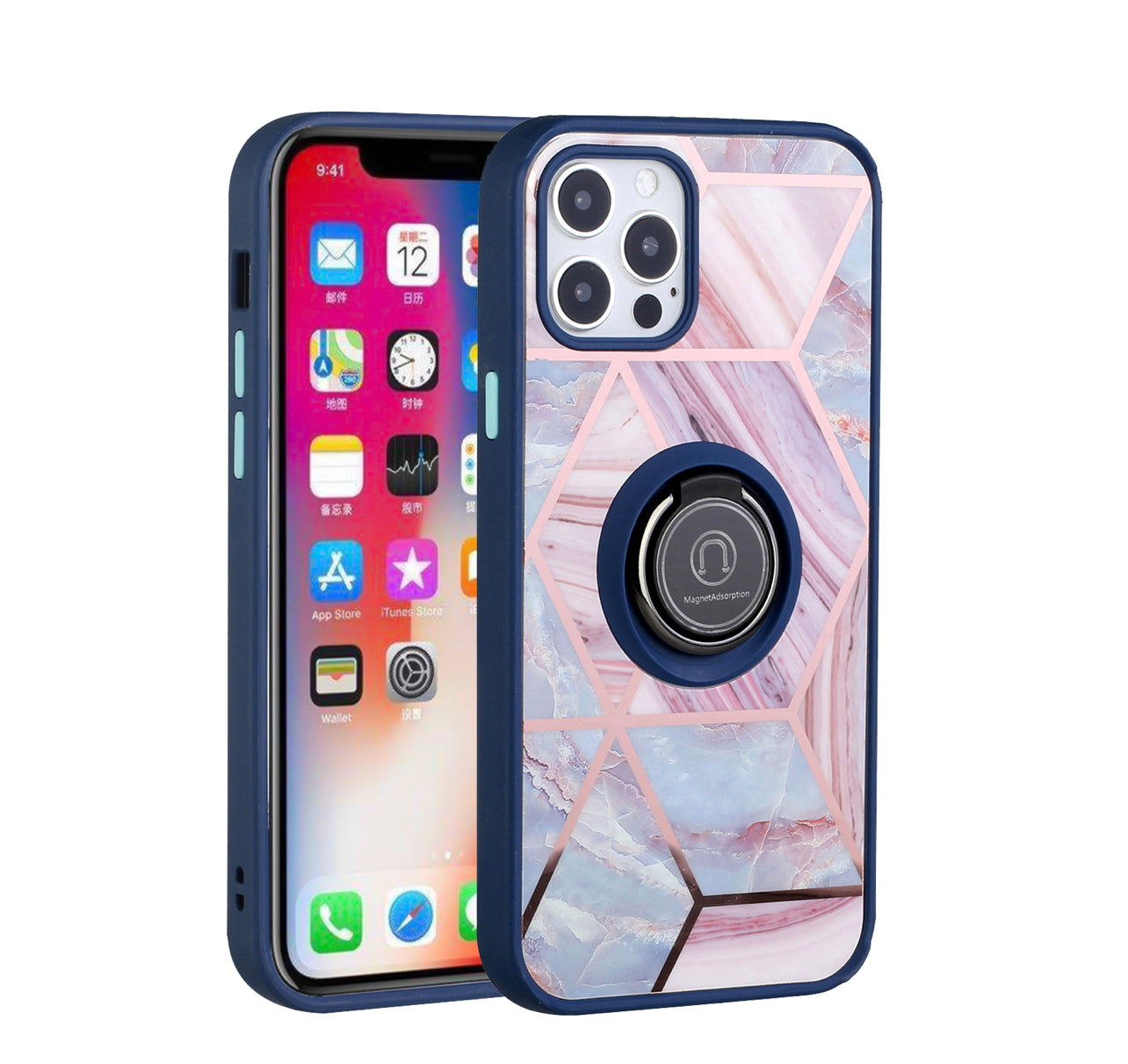 iPhone 14 PRO MAX 6.7" Magnetic Ring Stand Cover Case