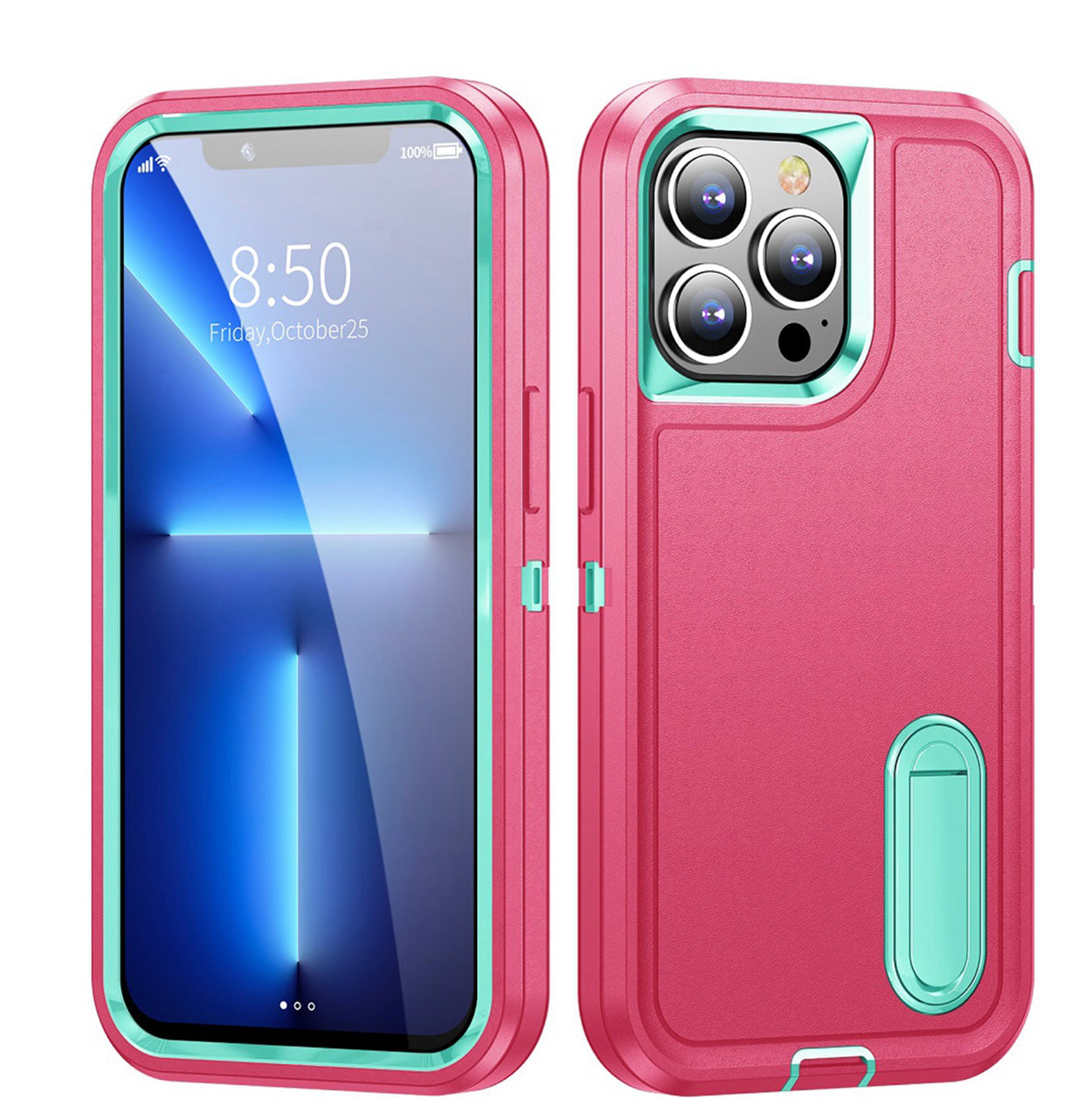 iPhone 13 Pro Max  3in1 Tough Hybrid Case w/ kickstand