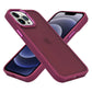 iPhone 14 PRO MAX 6.7" Acrylic Metal Button Hybrid Case Cover - Burgundy