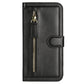 iPhone 14 PRO 6.1" Premium Wallet MultiCard Holder Money Zipper With Magnetic Flap - Black